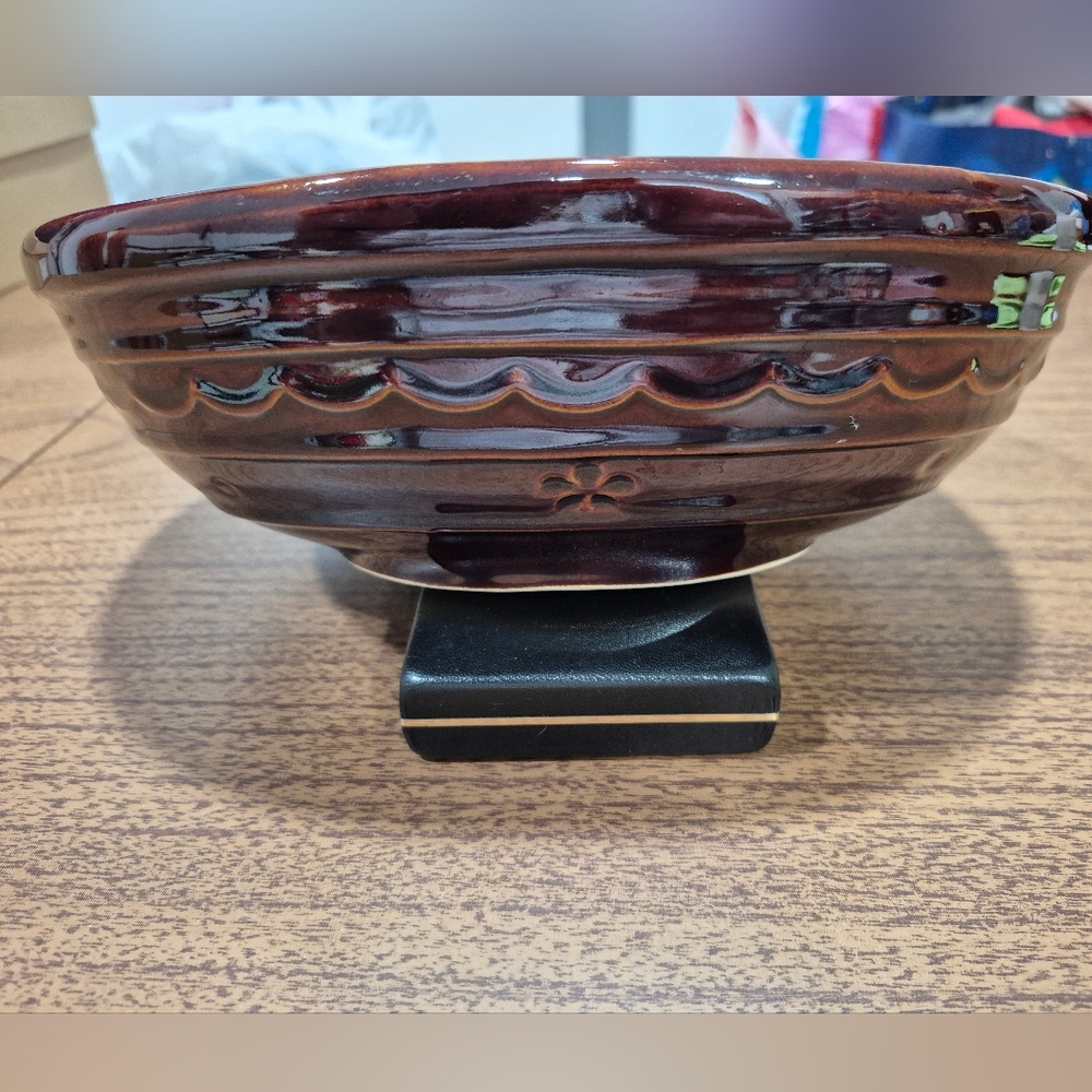 EUC Vintage Mar-Crest Stoneware Divided Serving Bowl